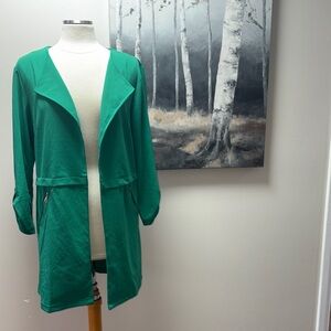 NWT Soho Apparel Emerald Green Open-Front Blazer